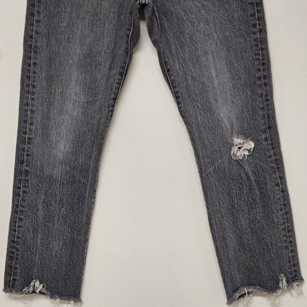 97 LEVI'S WEDGIE STRAIGHT DISTRESSED GRAY JEANS WOMEN'S SIZE 26 - Picture 9 of 13